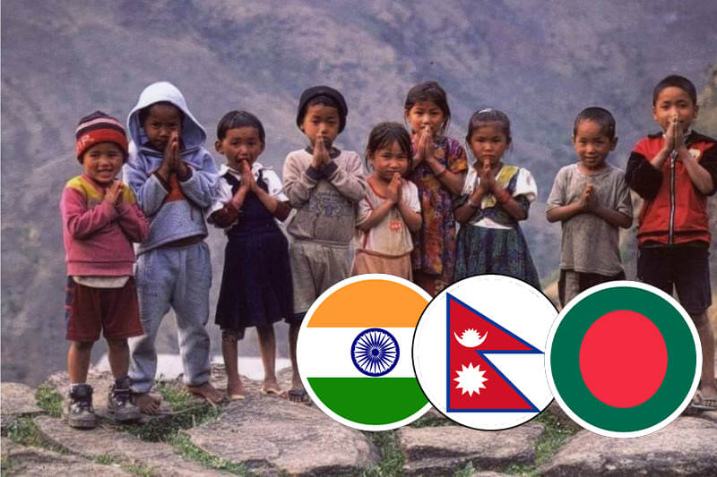 India, Nepal, Bangladesh
